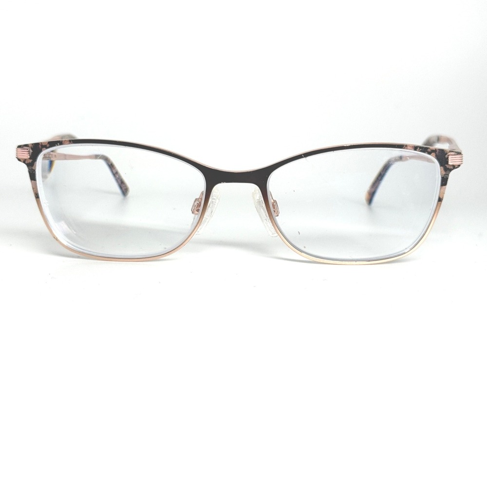 Ted Baker TKG001 BRN Eyeglasses Frame 48-16-125 Rose‎ Gold Brown Floral 21968